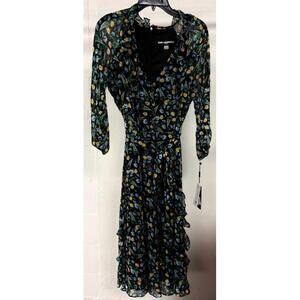 Karl Lagerfeld Black Floral Eiffel Tower Print Maxi Dress Size 6 New